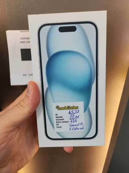 Sıfır iPhone 15 128 GB Mavi - 24 Ay Garantili + Hediyeler - Sıfır Kapalı Kutu