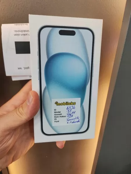 Apple iPhone 15 Mavi 128 GB Sıfır Distribütör Garantili - Sıfır Kapalı Kutu