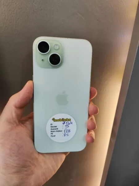 Apple iPhone 15 128 GB, Yenilenmiş, 85 Pil Sağlığı - İkinci El